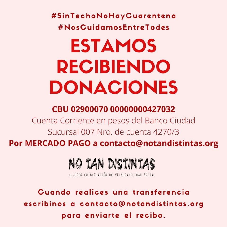 Volante con información sobre la campaña de financiamiento para mantener las acciones de la red No tan distintas