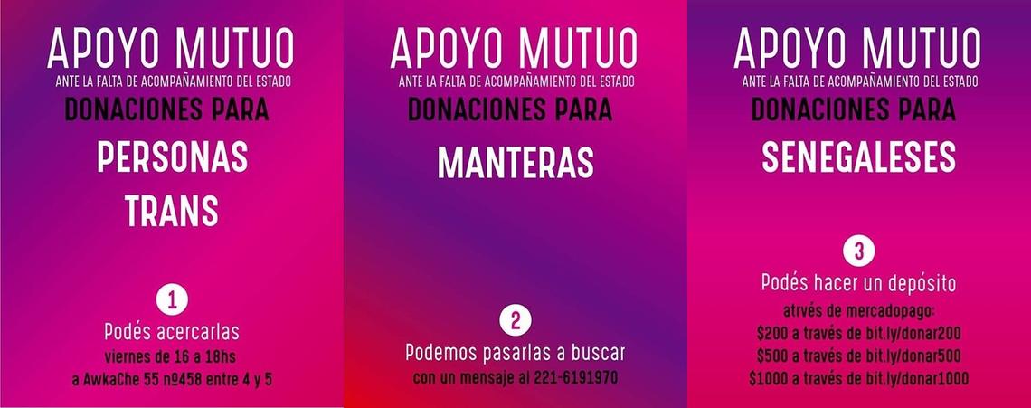 Volante con información sobre la campaña de apoyo mutuo en AwkaChe La Plata
